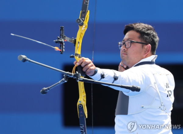 김우진, 금을 향해 (사진 출처: 연합뉴스)