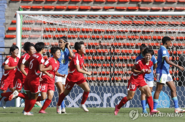 북한 U-20 여자 축구대표팀 (사진 출처:  연합뉴스)