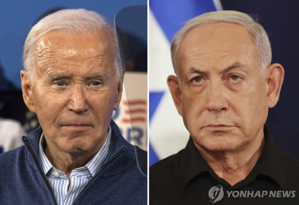 조 바이든 미국 대통령(왼쪽)과 베냐민 네타냐후 이스라엘 총리(오른쪽) (사진 출처: 연합뉴스)