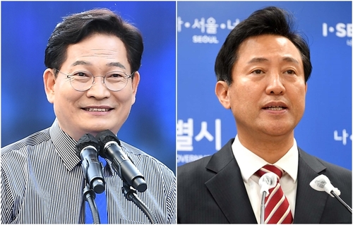 민주 서울시장 후보에 송영길(왼)…오세훈과 맞대결 (사진 출처: 연합뉴스)