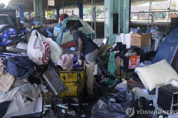 미 캘리포니아주 샌프란시스코의 노숙자 야영지 (사진 출처: 연합뉴스) 