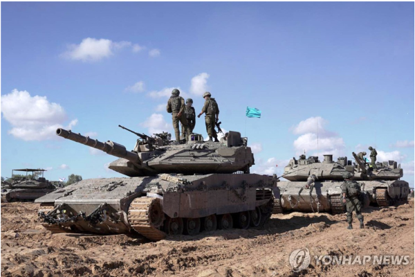 라파 동부에 진입한 이스라엘군 탱크 (사진 출처: 연합뉴스)