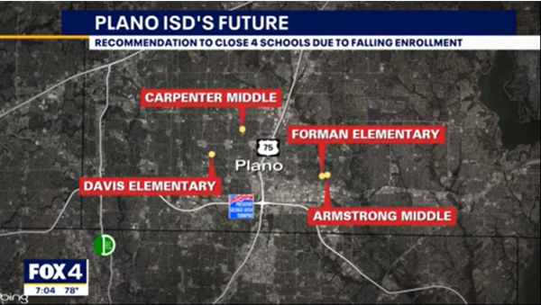 플레이노 ISD, 학생 수 감소로 4개 학교 폐쇄 고려  (사진 출처: FOX4 NEWS 캡처)