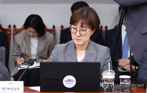 수석보좌관회의 참석한 김현지 제1부속실장 (사진 출처:연합뉴스)