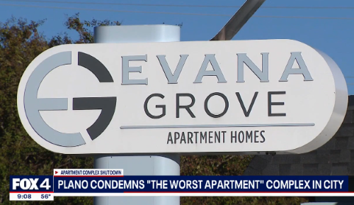 플래노 시가 에바나 그로브 아파트 주민들에게 오는 11월 4일 화요일까지 전면 퇴거를 명령했다. (사진 출처:fox4news캡처)