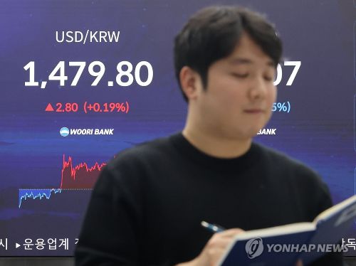 17일 서울 중구 우리은행 본점 딜링룸 현황판에 코스피 지수 등이 표시되고 있다. [사진 출처: 연합뉴스]