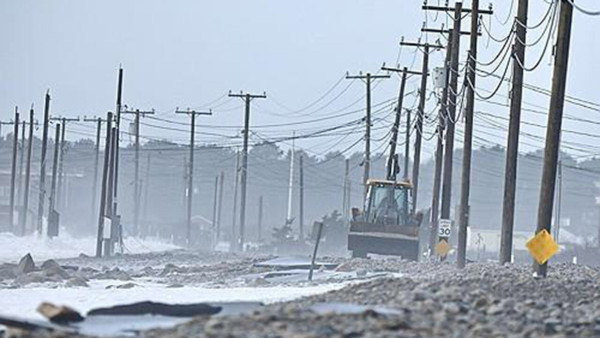 지난 1월 폭풍이 강타한 매사추세츠 웨스트포트 해안지역 