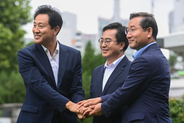 오세훈 서울시장(왼쪽부터), 김동연 경기도지사, 유정복 인천시장