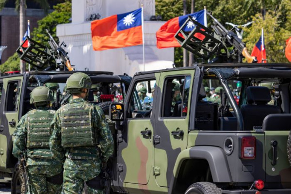 Taipei City,Taiwan,October 10, 2021:Military parade on Taiwan National Day