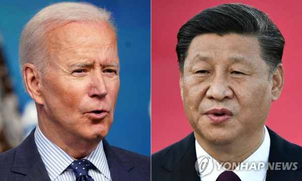 조 바이든 미국 대통령(왼쪽)과 시진핑 중국 국가주석