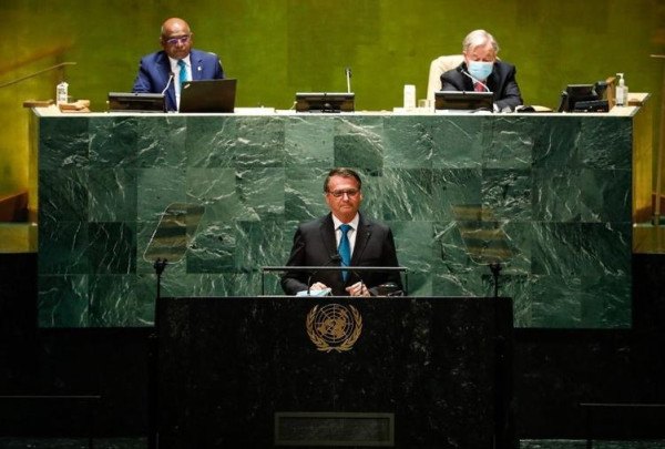 지난달 유엔 총회에서 연설하는 브라질 대통령