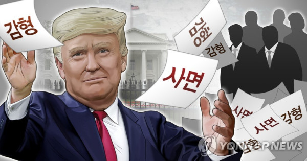 트럼프 대통령의 사면과 감형 남용 논란(PG)[권도윤 제작] 사진합성·일러스트