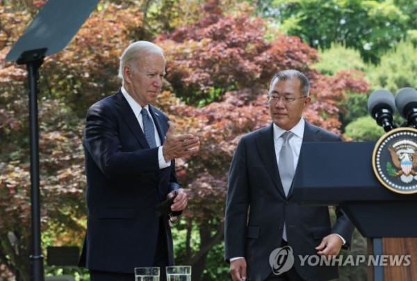 정의선 현대차 회장-바이든 미국 대통령 면담 (사진 출처: 연합뉴스)