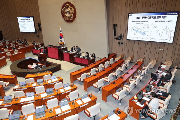 국회 예결위의 추경안 심사 이틀째, 여야가 정책 질의에서 정면으로 충돌했다. (사진 출처:연합뉴스)