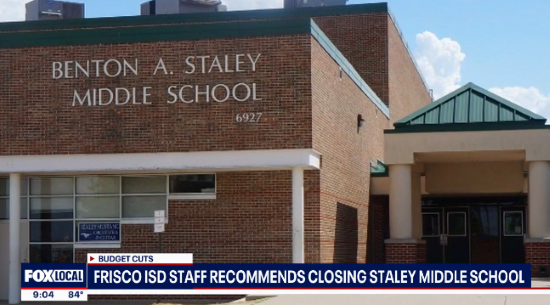  프리스코 독립학군(Frisco ISD)이 스테일리 중학교의 폐교 여부를 놓고 고심하고 있다.(사진 출처:Fox4news캡처)