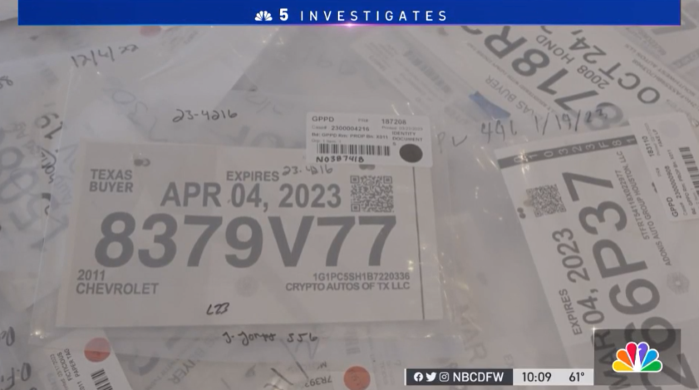 새 임시 자동차 번호판 무용지물?... 여전히 가짜 번호판 활개 (사진 출처: NBC5 NEWS 캡처)