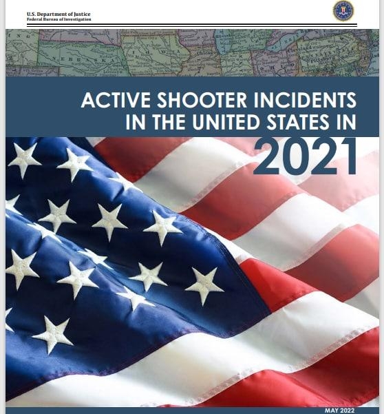 미 연방수사국(FBI)의 2021년 적극적 총격 사건 보고서 (사진 출처: FBI홈페이지 캡처 /  연합뉴스)