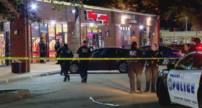 18일 저녁 총격 사건이 발생한 현장 (사진 출처: CBS 캡처)